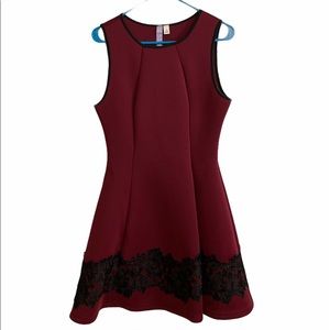 Red dress. Perfect for fall or winter wedding.